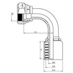 RACCORD 90° UNE PIÈCE FEM JIC 1-1 / 2" X 1-1 / 2"