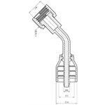 RACCORD 45° UNE PIÈCE FEM ORFS 1 / 2" X 3 / 8"