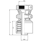 RACCORD UNE PIÈCE FEM KOMATSU 1 / 2" X M22 X 1.5