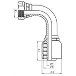 RACCORD 90° UNE PIÈCE FEM BSPP FACE PLATE 3 / 4" X 3 / 4"