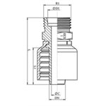 RACCORD UNE PIÈCE MÂLE MÉTRIQUE 42L X 1-1 / 2"
